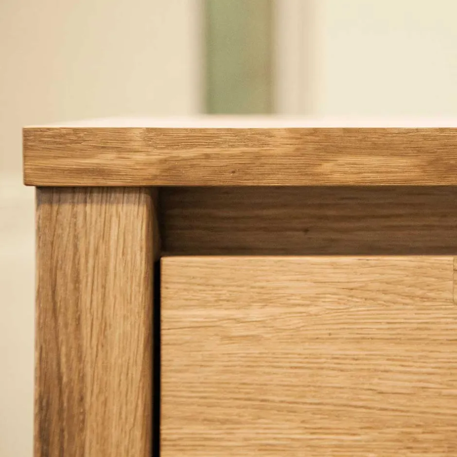 Massivholz Nachtkommode Nadalia aus Wildeiche geölt^Wohnen Best