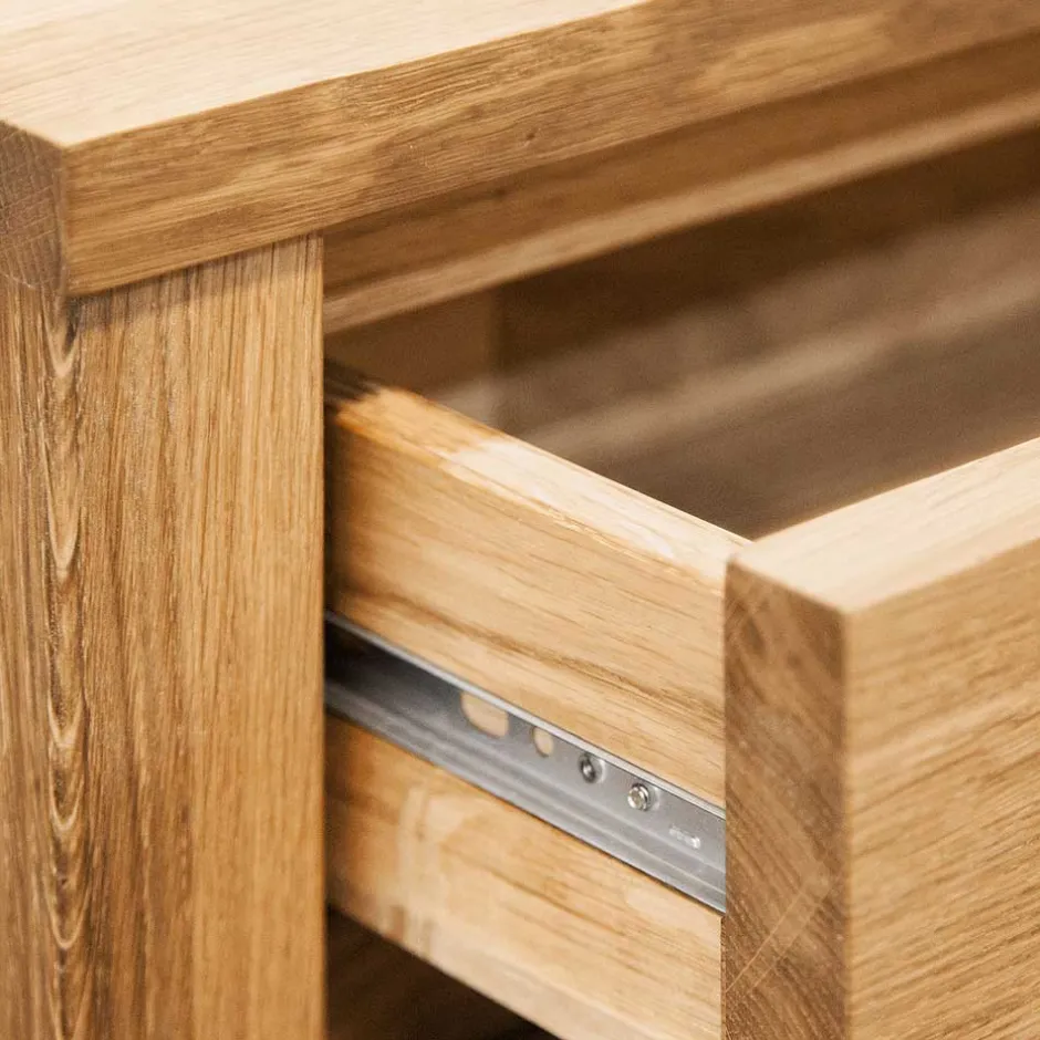 Massivholz Nachtkommode Nadalia aus Wildeiche geölt^Wohnen Best