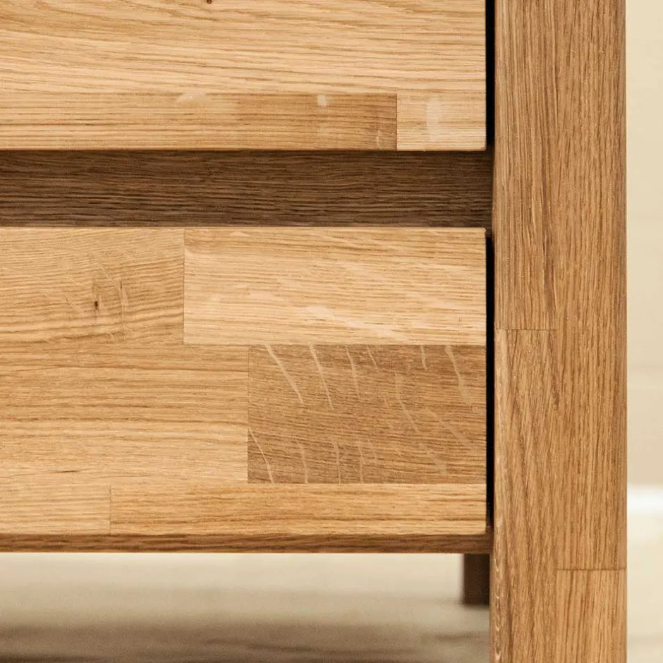 Massivholz Nachtkommode Nadalia aus Wildeiche geölt^Wohnen Best
