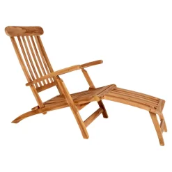 Wohnen Massivholz Outdoor Deckchair aus Teak - Zavamanco