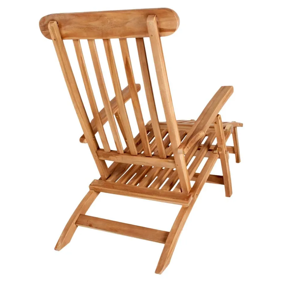 Wohnen Massivholz Outdoor Deckchair aus Teak - Zavamanco