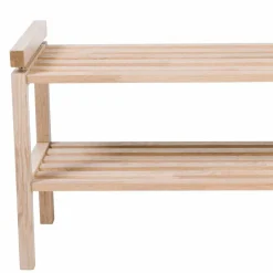 Wohnen Massivholz Schuhregal in Eiche White Wash - Vaxos