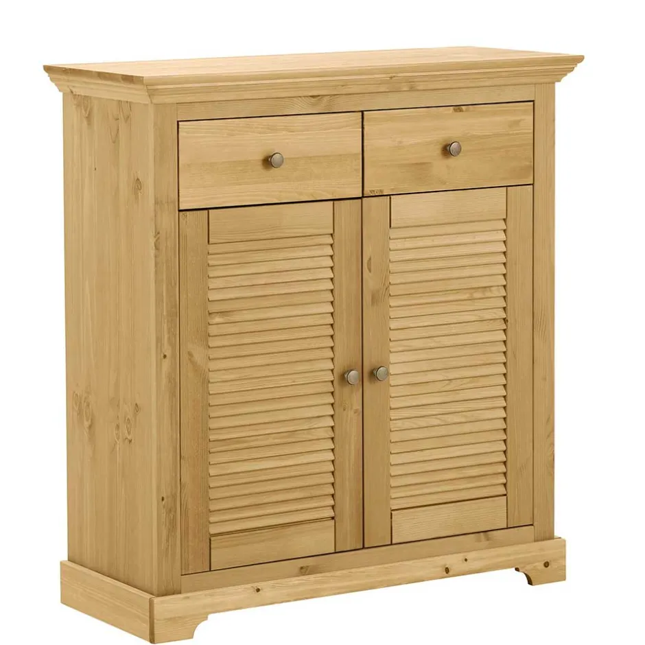 Wohnen Massivholz Schuhschrank mit Lamellentüren - Zavieca