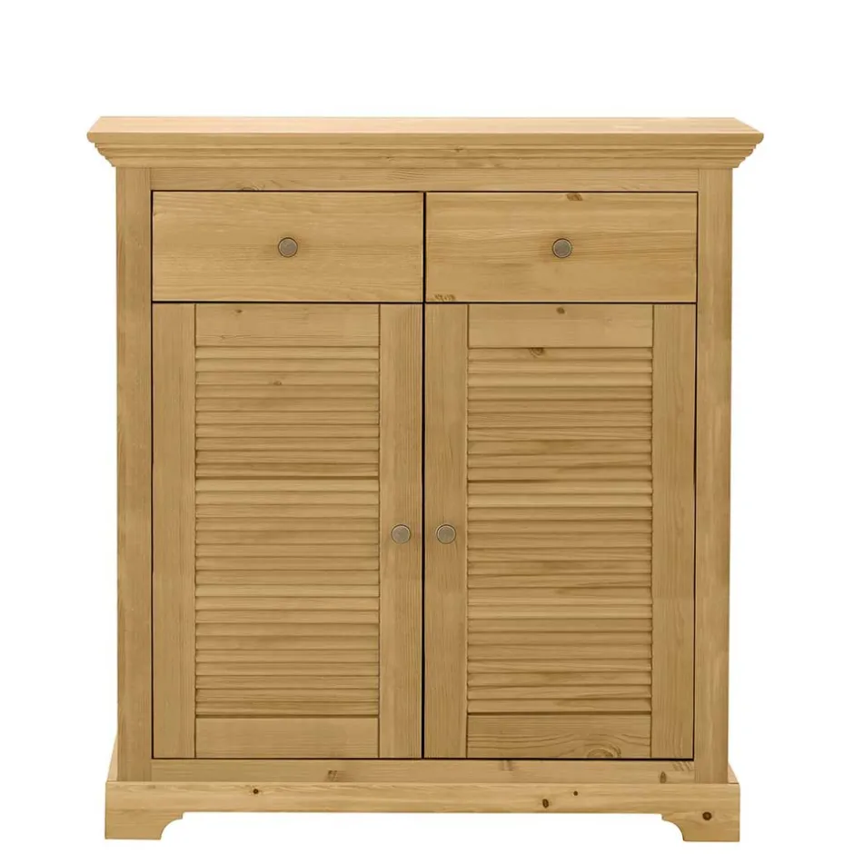 Wohnen Massivholz Schuhschrank mit Lamellentüren - Zavieca