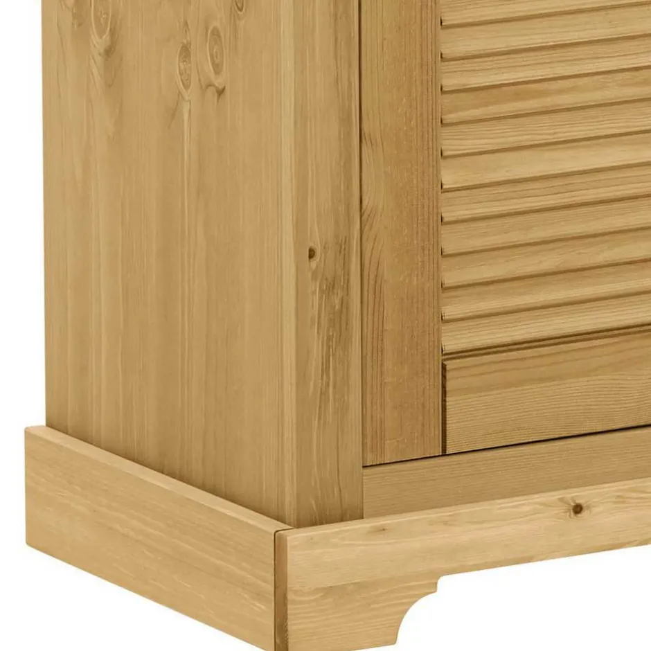 Wohnen Massivholz Schuhschrank mit Lamellentüren - Zavieca