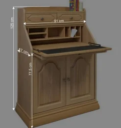 Wohnen Massivholz Sekretär aus Eiche geölt - Catuella