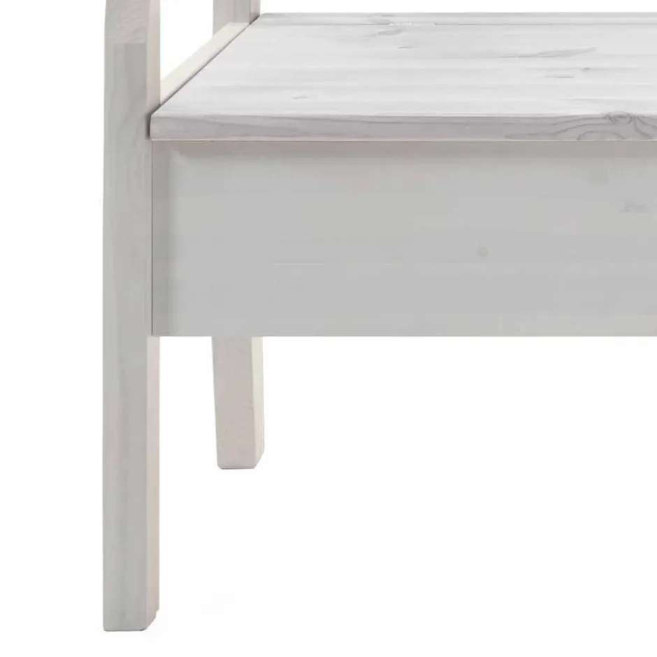 Wohnen Massivholz Sitzbank Onesti aus Kiefer Weiß