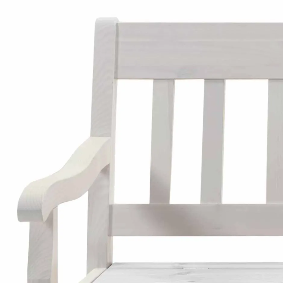 Wohnen Massivholz Sitzbank Onesti aus Kiefer Weiß