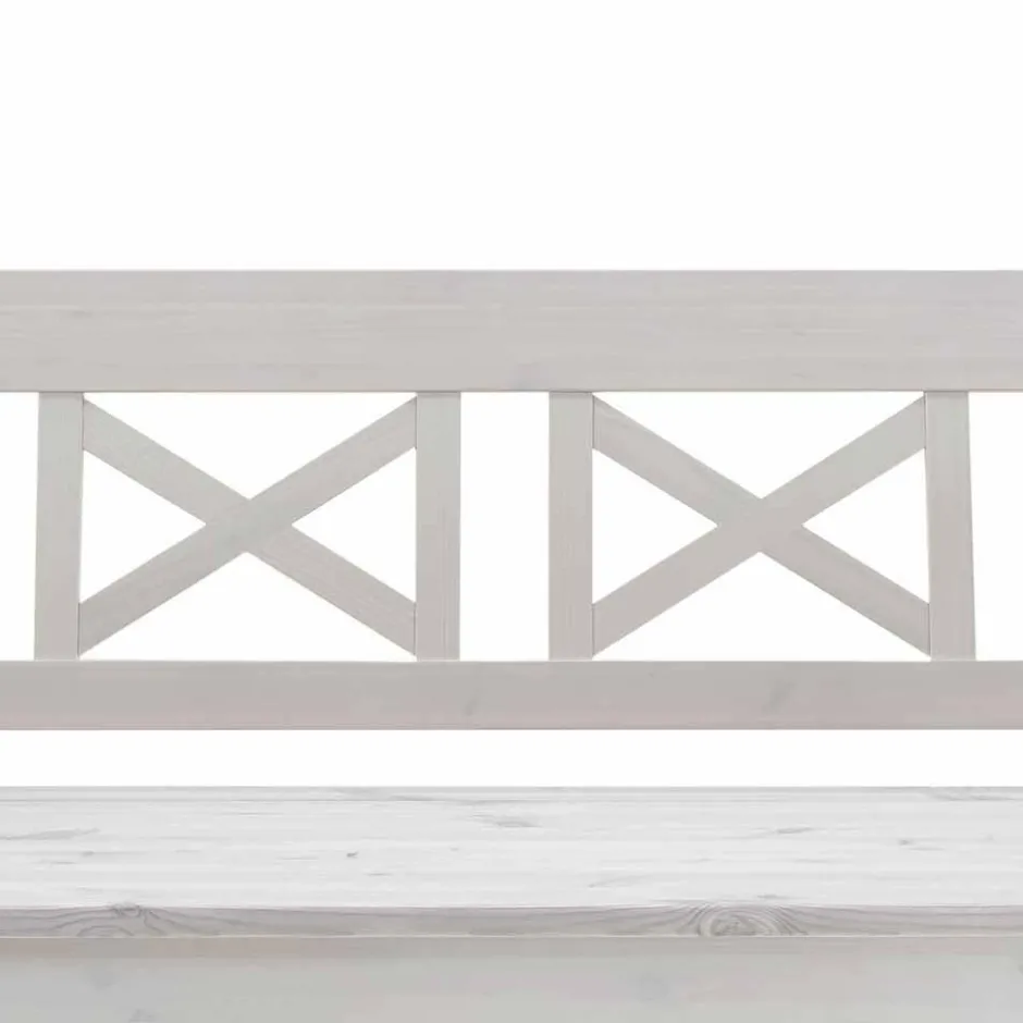 Wohnen Massivholz Sitzbank Onesti aus Kiefer Weiß