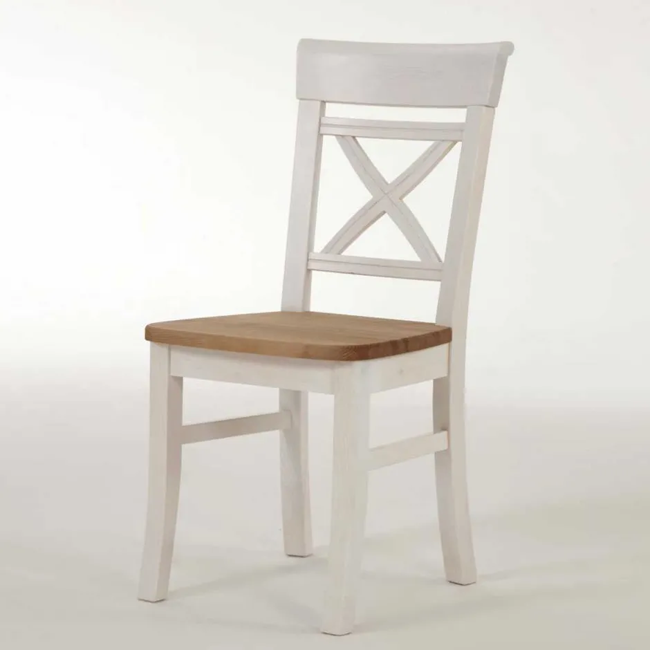 Massivholz Sitzgruppe Lugon in Weiß (fünfteilig)^Wohnen New