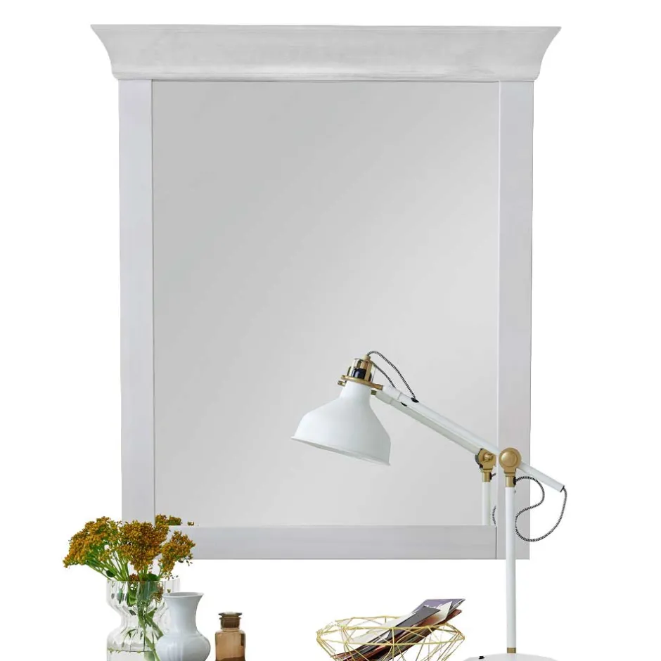 Massivholz Spiegel Satumare in Weiß^Wohnen Clearance