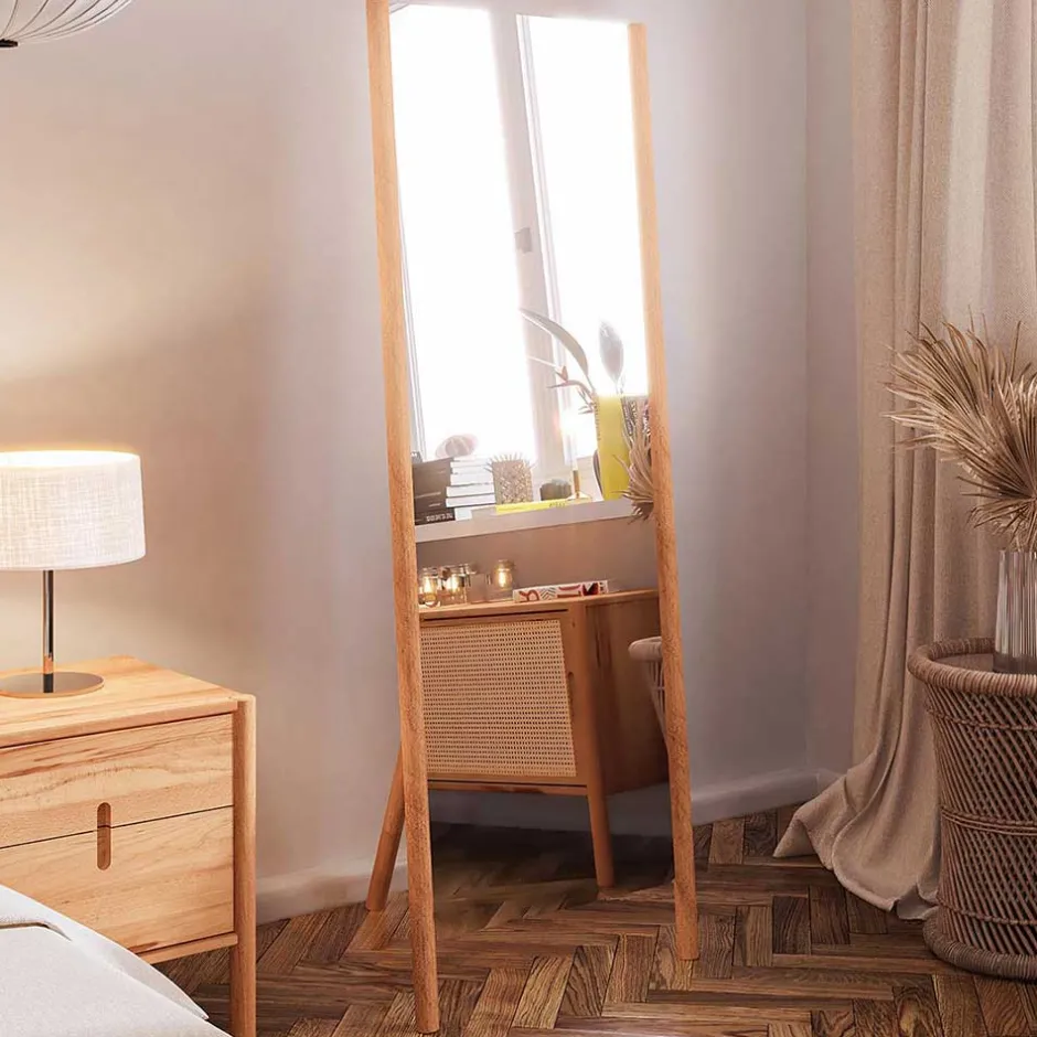 Wohnen Massivholz Standspiegel aus Wildbuche - Indrya