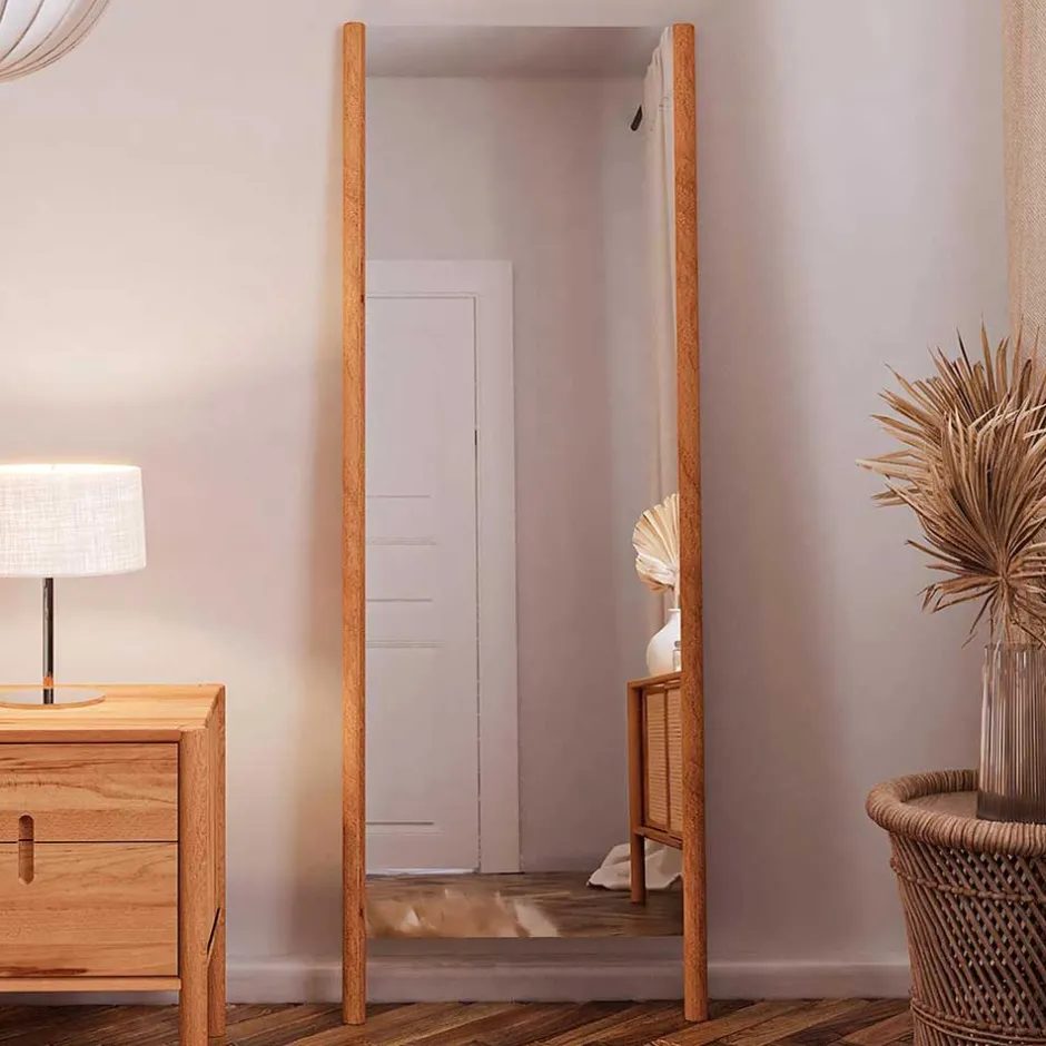 Wohnen Massivholz Standspiegel aus Wildbuche - Indrya