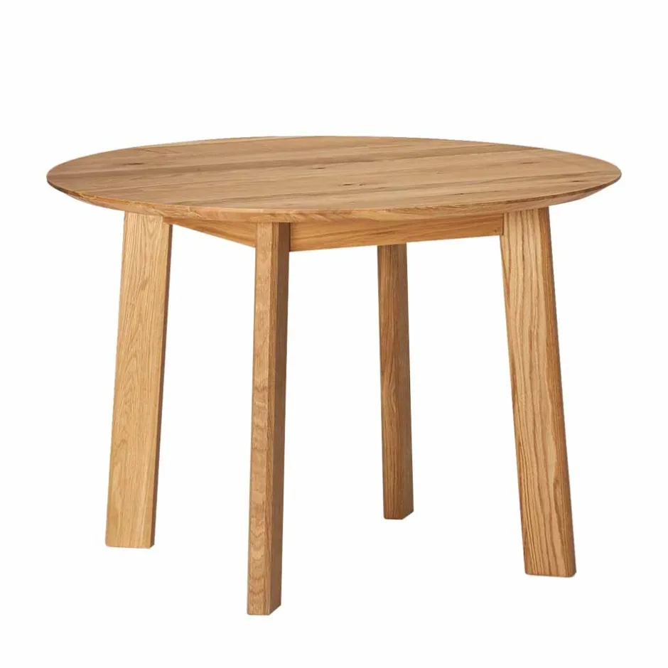 Wohnen Massivholz Tischgruppe Finiossa mit Tisch rund 110cm (fünfteilig)