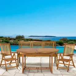 Massivholz Tischgruppe oval - Eliva (vierteilig)^Wohnen Online