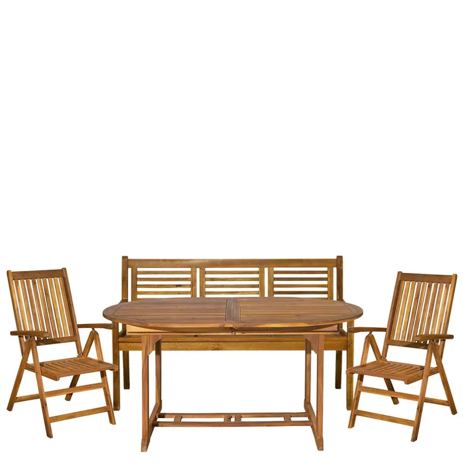 Massivholz Tischgruppe oval - Eliva (vierteilig)^Wohnen Online