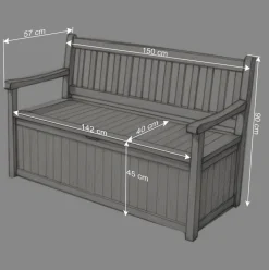 Wohnen Massivholz Truhenbank Bern für den Garten