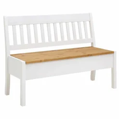 Massivholz Truhenbank Molzau in Weiß^Wohnen Online