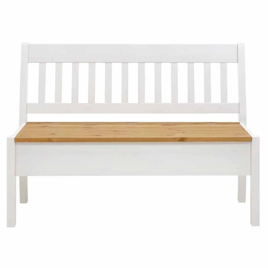 Massivholz Truhenbank Molzau in Weiß^Wohnen Online