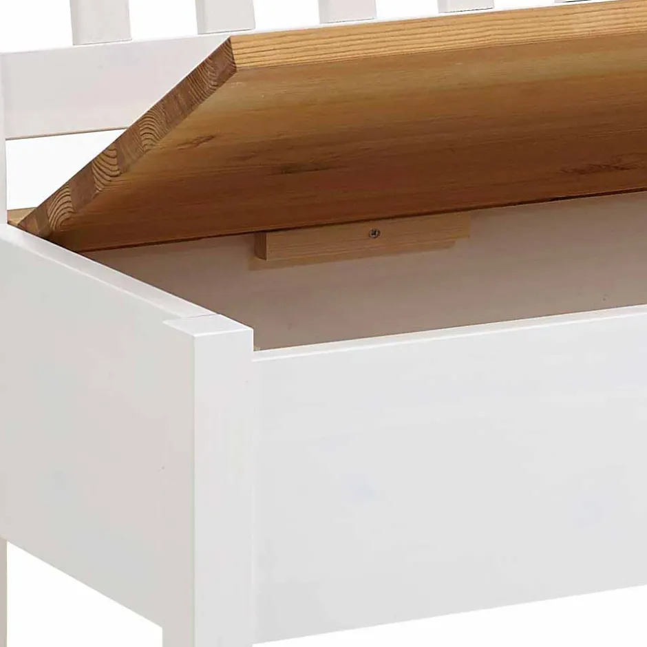 Massivholz Truhenbank Molzau in Weiß^Wohnen Online