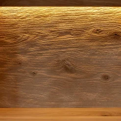 Wohnen Massivholz Vitrine in Eiche mit Schwarz - Eribella