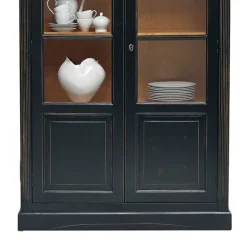 Massivholz Vitrine Zanyorita in Schwarz^Wohnen Discount