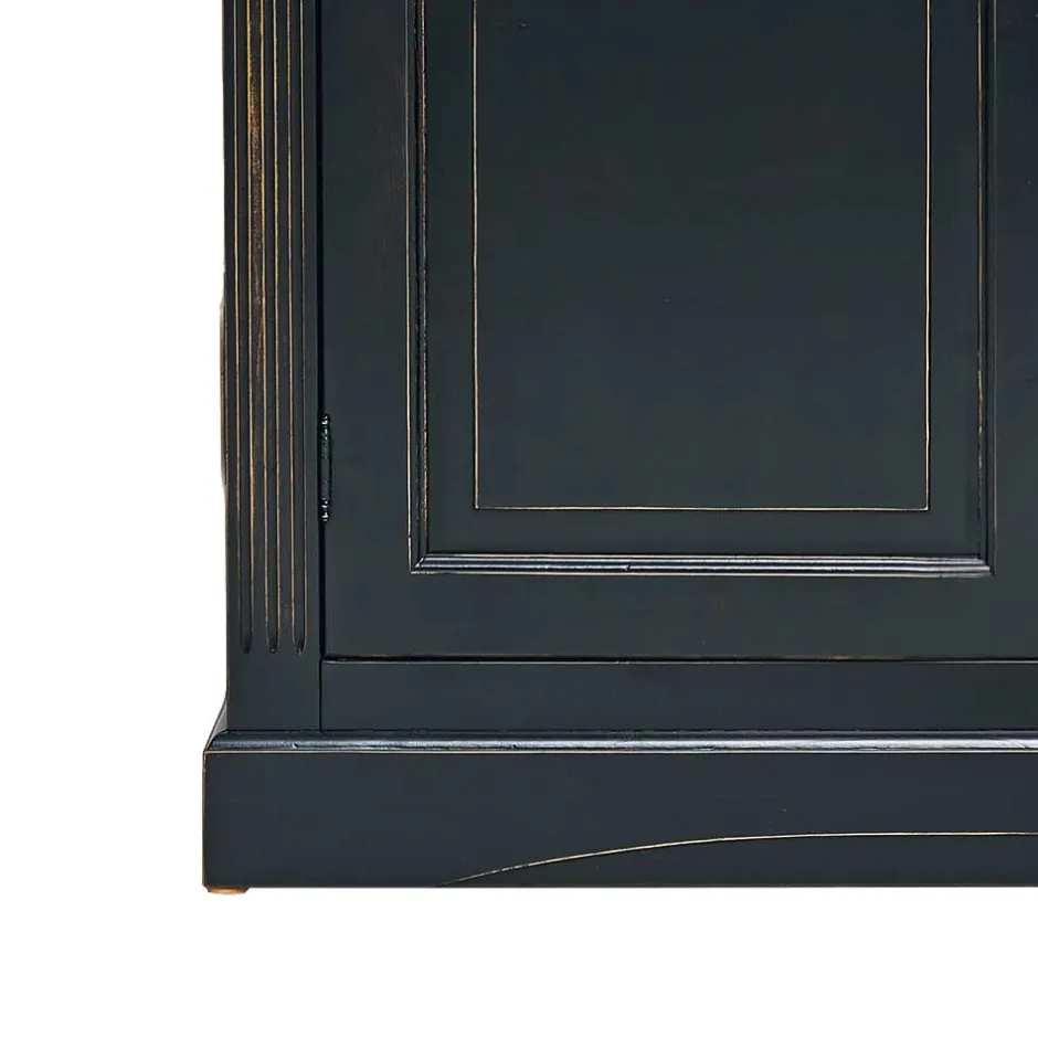 Massivholz Vitrine Zanyorita in Schwarz^Wohnen Discount