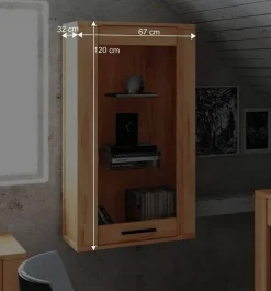 Wohnen Massivholz Wandvitrine Mosniak aus Kernbuche geölt