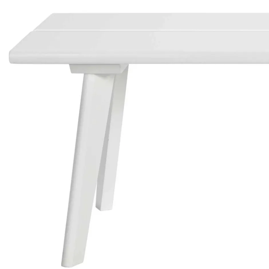 Massivholzbank aus Buche in Weiß lackiert - Bistrita^Wohnen New