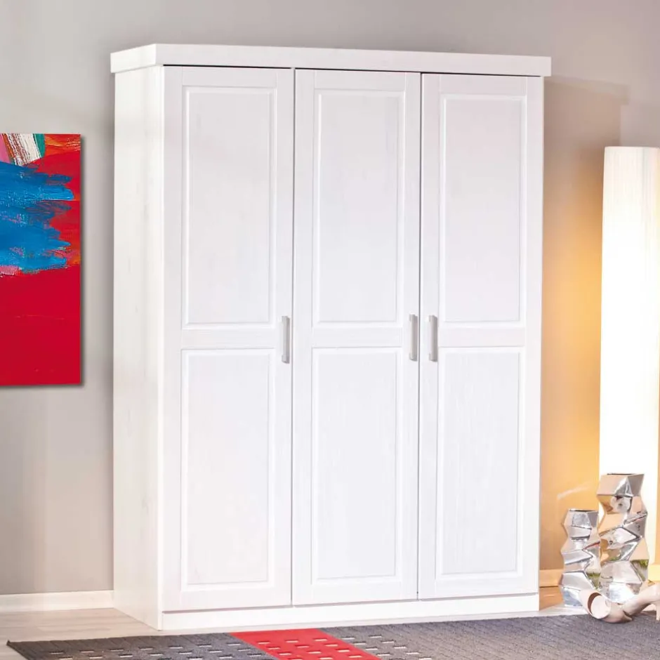 Massivholz-Kleiderschrank Nabrosia in Weiß^Wohnen Clearance