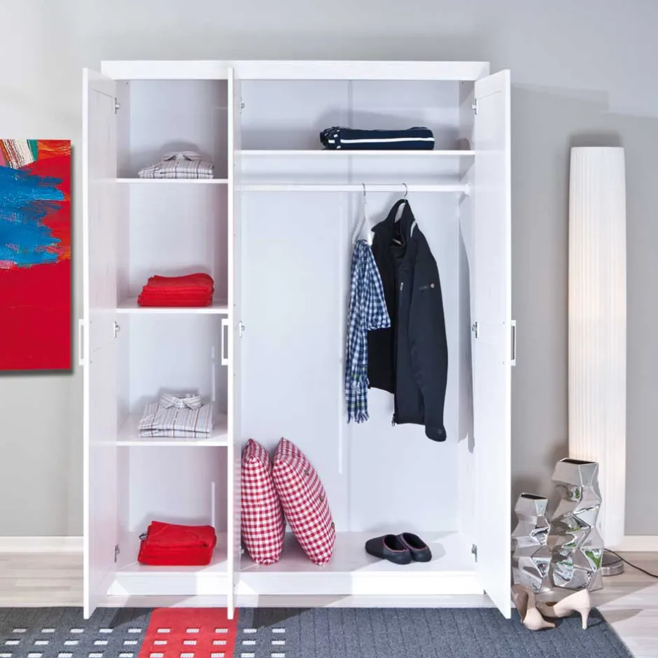 Massivholz-Kleiderschrank Nabrosia in Weiß^Wohnen Clearance