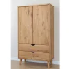 Massivholz-Kleiderschrank mit zwei Schubladen - Fabijola^Wohnen Sale
