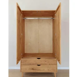 Massivholz-Kleiderschrank mit zwei Schubladen - Fabijola^Wohnen Sale