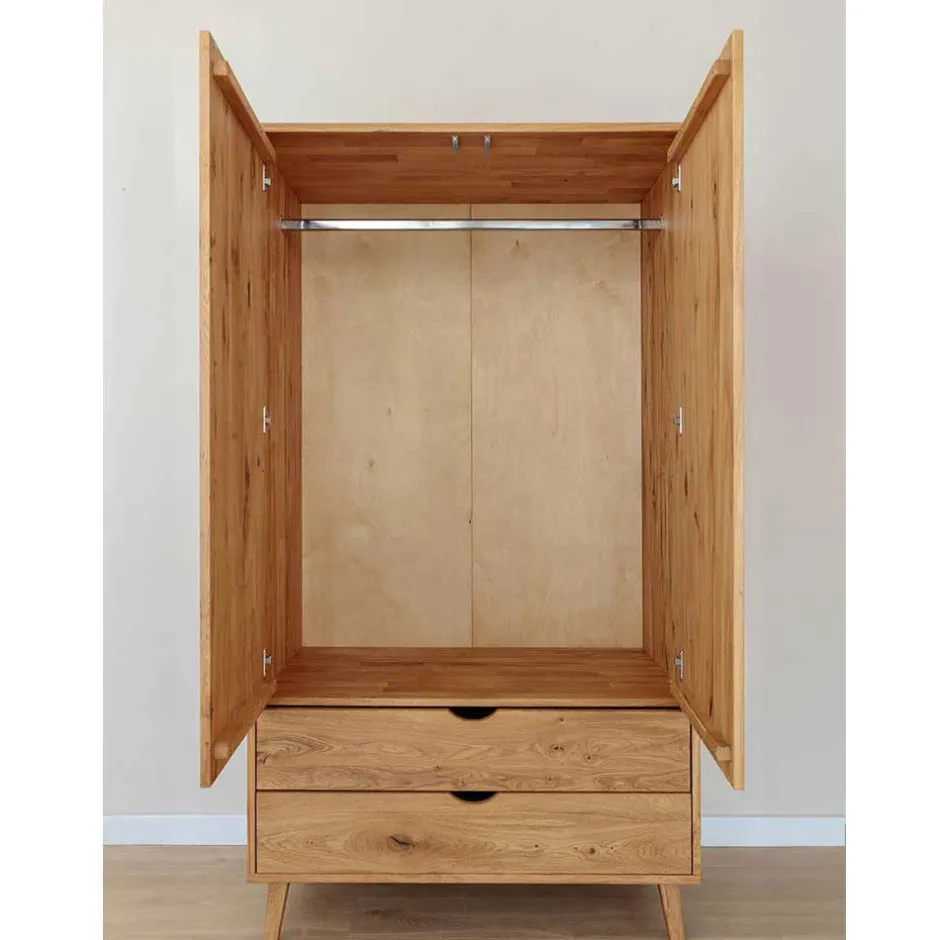 Massivholz-Kleiderschrank mit zwei Schubladen - Fabijola^Wohnen Sale