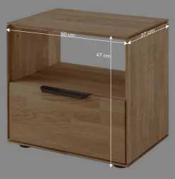 Wohnen Massivholz-Nachtkommode 47 cm hoch - Kassanda