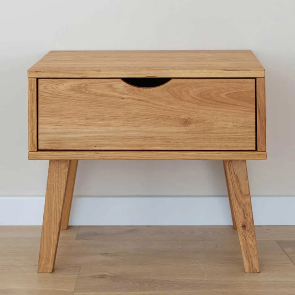 Wohnen Massivholz-Nachtkommode mit Schublade - Fabijola