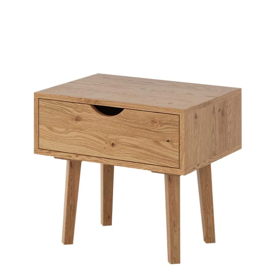 Wohnen Massivholz-Nachtkommode mit Schublade - Fabijola