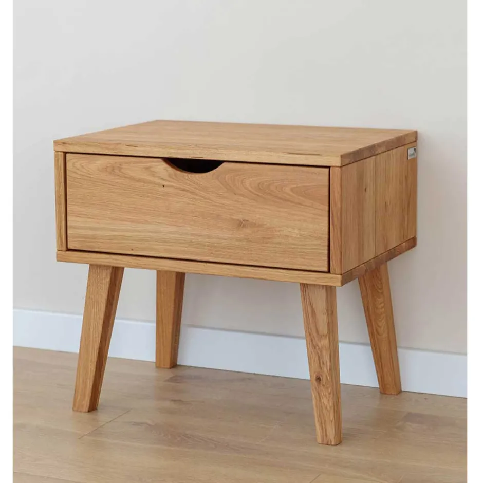 Wohnen Massivholz-Nachtkommode mit Schublade - Fabijola