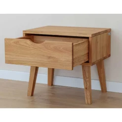 Wohnen Massivholz-Nachtkommode mit Schublade - Fabijola