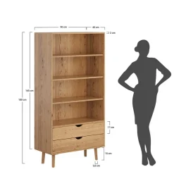 Massivholz-Regal mit zwei Schubladen - Fabijola^Wohnen Discount