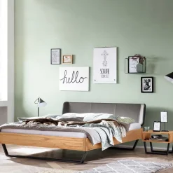 Material Mix Doppelbett aus Wildbuche - Syolino^Wohnen Clearance