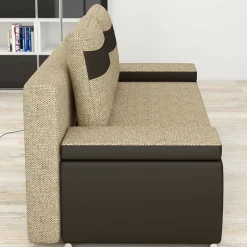Wohnen Material-Mix-Schlafsofa in Beige und Braun - Swan