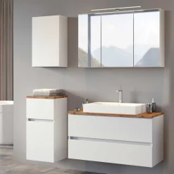 Möbel Badezimmer Set in Weiß - Misbonas (vierteilig)^Wohnen Discount