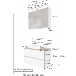 Möbel Badezimmer Set in Weiß - Misbonas (vierteilig)^Wohnen Discount