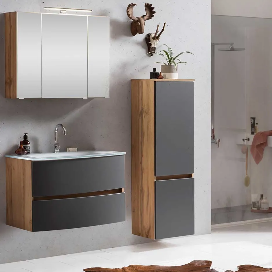 Wohnen Möbel fürs Badezimmer zweifarbig - Larutta (dreiteilig)