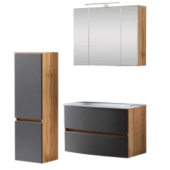 Wohnen Möbel fürs Badezimmer zweifarbig - Larutta (dreiteilig)