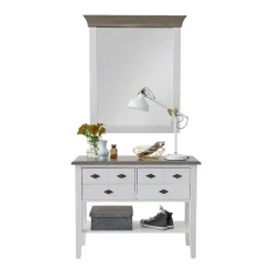 Wohnen Möbel Set Mirandesca in Weiß Grau (zweiteilig)