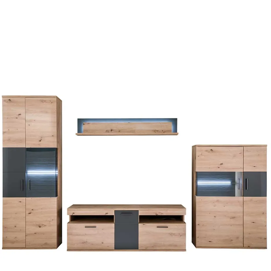 Wohnen Möbel Wohnkombination Set - Vecenda (vierteilig)