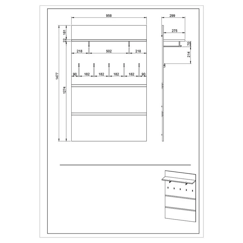 Möbelset für Flur Einrichtung - Orsecca (fünfteilig)^Wohnen Discount
