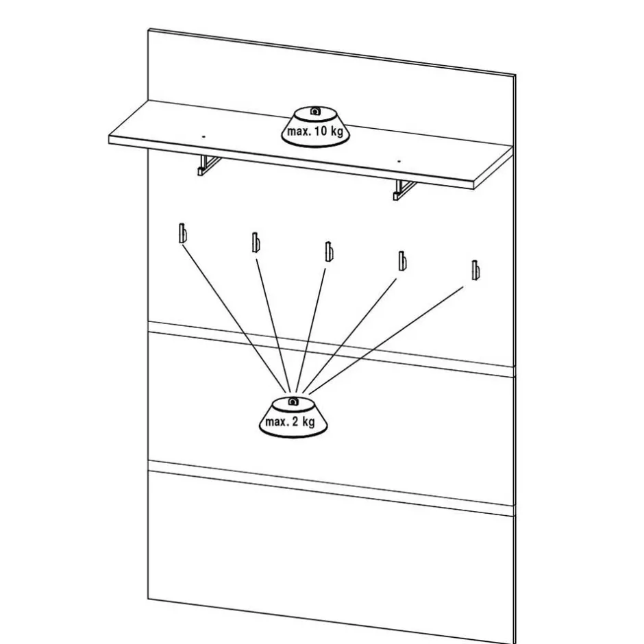 Möbelset für Flur Einrichtung - Orsecca (fünfteilig)^Wohnen Discount